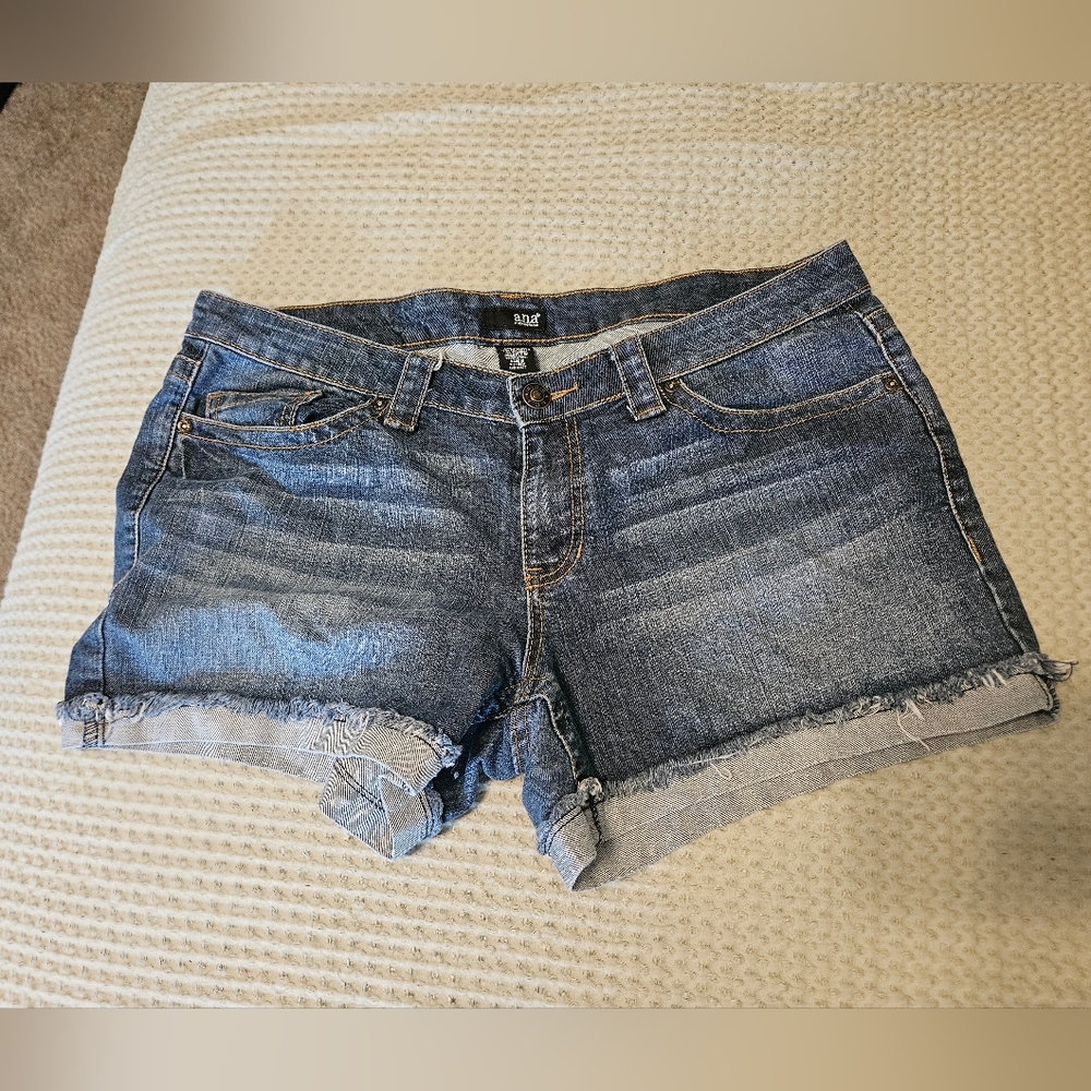 Rag & Bone Blue Jean Shorts with Distressed Hem